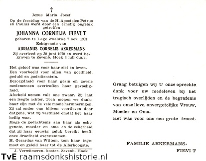 Johanna Cornelia Fievit- Adrianus Cornelis Akkermans