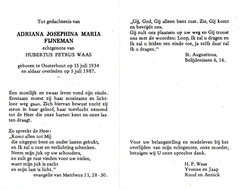 Adriana Josephina Maria Fijneman- Hubertus Petrus Waas