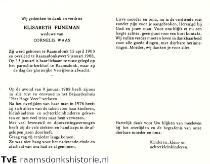 Elisabeth Fijneman- Cornelis Waas