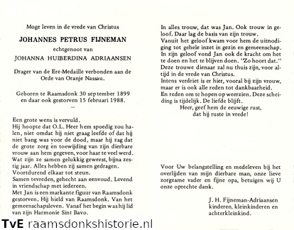 Johannes Petrus Fijneman- Johanna Huiberdina Adriaansen