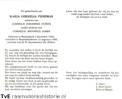 Maria Cornelia Fijneman- Cornelis Johannes Otjens- Cornelis Antoinus Ilmer