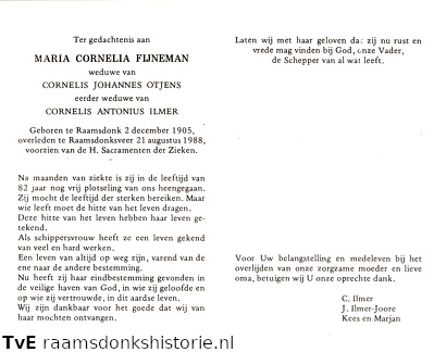 Maria Cornelia Fijneman Cornelis Johannes Otjens Cornelis Antoinus Ilmer