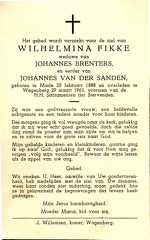 Wilhelmina Fikke- Johannes Brenters- Johannes van der Sanden