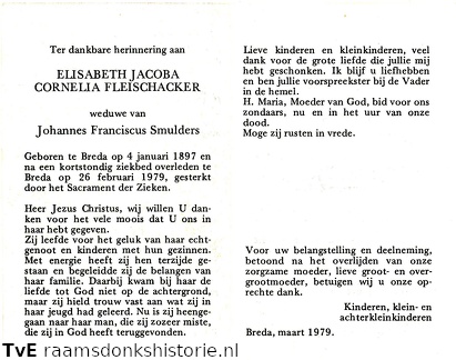 Elisabeth Jacoba Cornelia Fleischacker- Johannes Franciscus Smulders