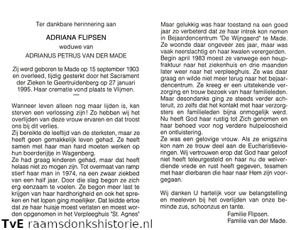 Adriana Flipsen- Adrianus Petrus van der Made
