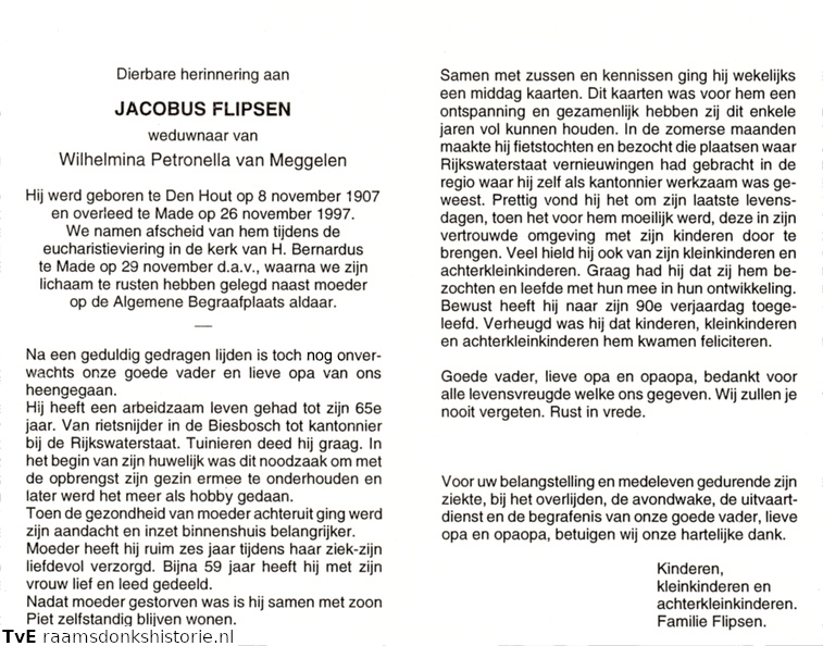 Jacobus Flipsen- Wilhelmina Petronella van Meggelen