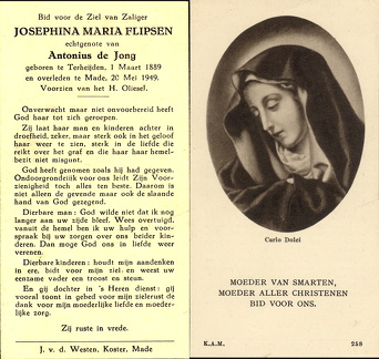 Josephina Maria Flipsen- Antonius de Jong