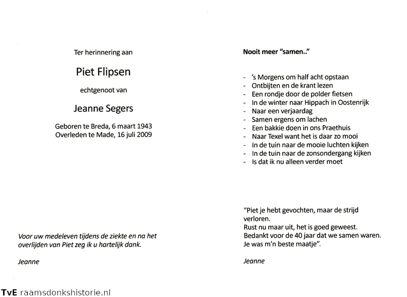Piet Flipsen- Jeanne Segers