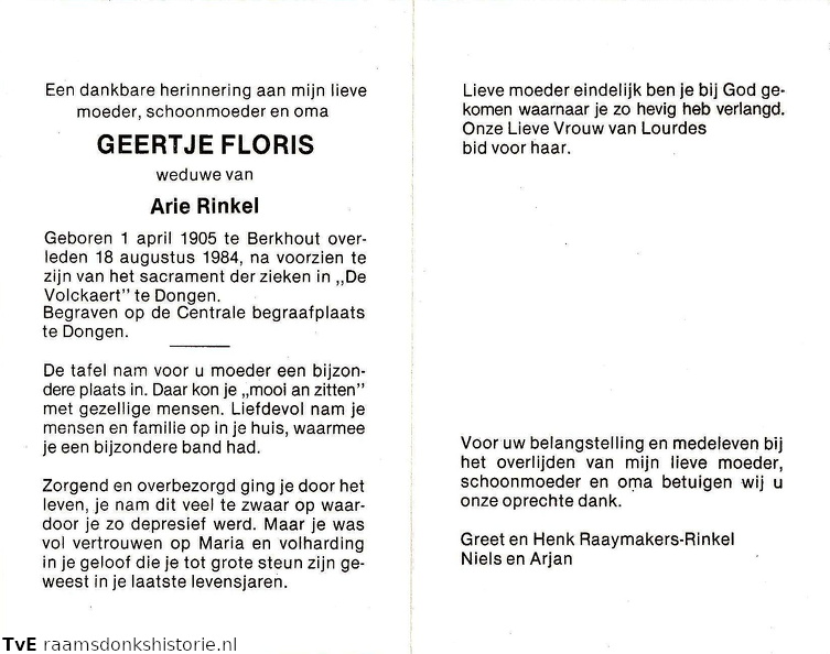 Geertje Floris- Arie Rinkel