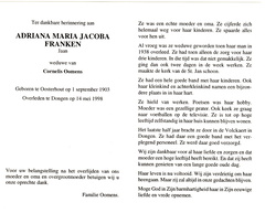 Adriana Maria Jacoba Franken- Cornelis Oomens