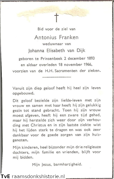 Antonius Franken- Johanna Elisabeth van Dijk