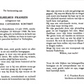 Wilhelmus Franken- Paulina Catharina Kortsmit