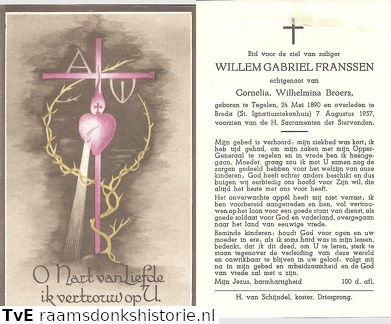 Willem Gabriel Franssen- Cornelia Wilhelmina Broers