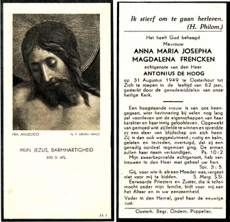 Anna Maria Josepha Magdalena Frencken- Antonius de Hoog