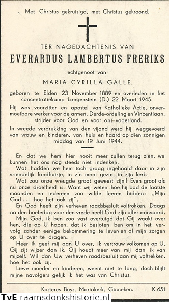 Everardus Lambertus Freriks- Maria Cyrilla Galle