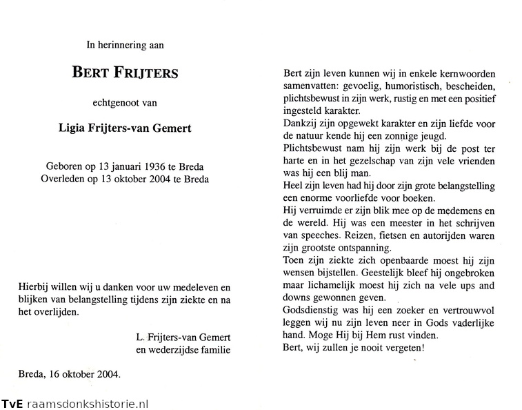 Bert Frijters- Ligia van Gemert