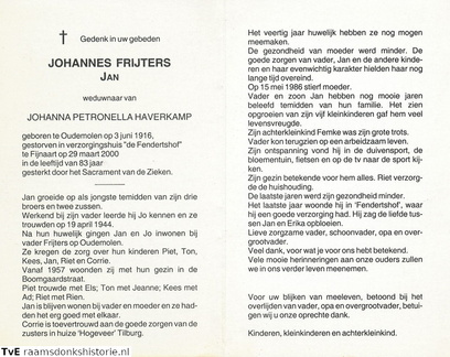 Johannes Frijters- Johanna Petronella Haverkamp