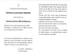 Adrianus Laurentius Gabriëls- Johanna Antonia Maria Beekmans