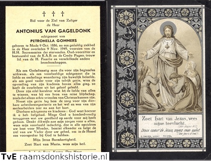 Antonius van Gageldonk- Petronella Gommers