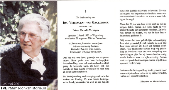 Ida van Gageldonk- Petrus Cornelis Verhagen