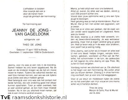 Jeanny van Gageldonk- Theo de Jongh