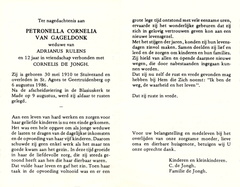 Petronella Cornelia van Gageldonk- Cornelis de Jongh (vr)- Adrianus Rulens