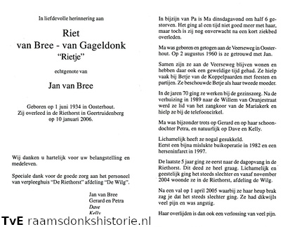 Riet van Gageldonk- Jan van Bree