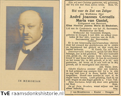 André Joannes Cornelis Maria van Gastel - Elisa Henrica Joanna Maria de Beukelaar