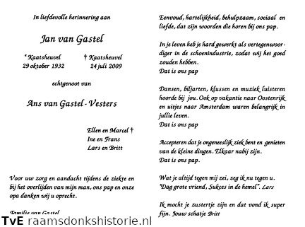 Jan van Gastel- Ans Vesters