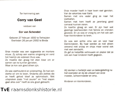Corry van Geel- Cor van Schendel