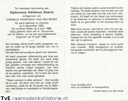 Alphonsus Adrianus Geerts- Cornelia Francisca van den Broek