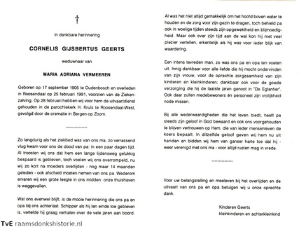 Cornelis Gijsbertus Geerts- Maria Adriana Vermeeren