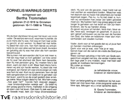Cornelis Marinus Geerts- Bertha Trommelen