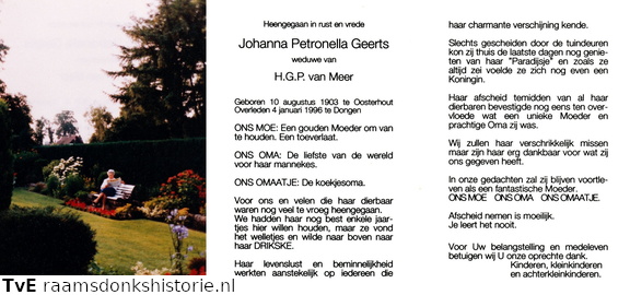 Johanna Petronella Geerts- H.G.P. van Meer