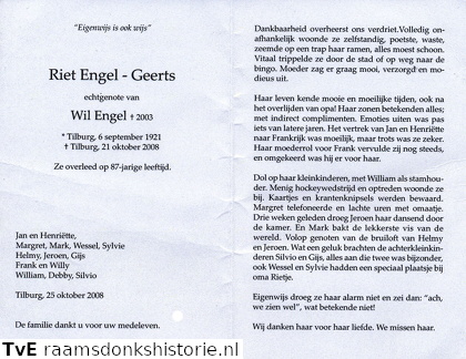 Riet Geerts- Wil Engel