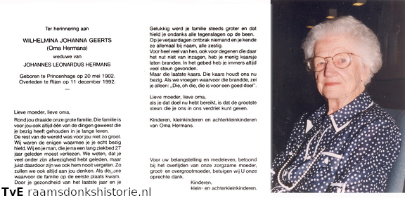 Wilhelmina Johanna Geerts- Johannes Leonardus Hermans