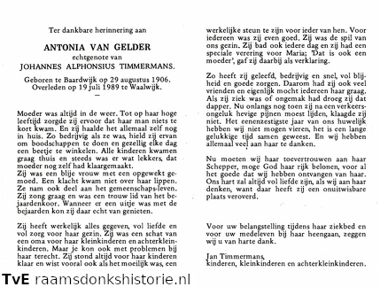 Antonia van Gelder- Johannes Alphonsus Timmermans