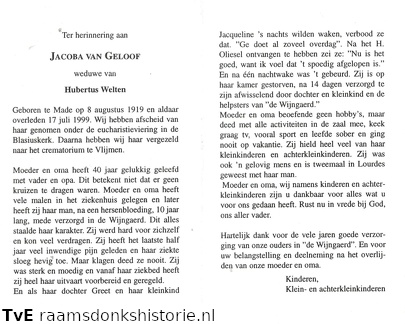 Jacoba van Geloof- Hubertus Welten