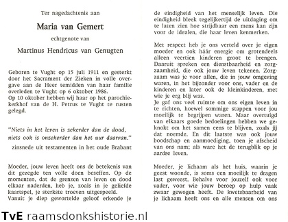 Maria van Gemert - Martinus Hendricus van Genugten
