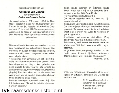 Antonius van Gennip- Catharina Cornelia Smits