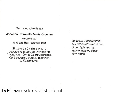 Johanna Petronella Maria Groenen Andreas Henricus van Trier