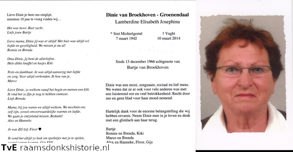 Lamberdine Elisabeth Josephina Groenendaal Bartje van Broekhoven