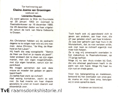 Clasina Joanna van Groeningen Leonardus Stupers