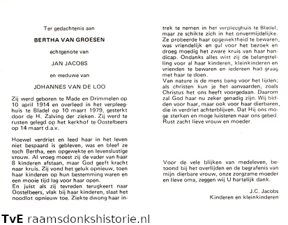 Bertha van Groesen Jan Jacobs Johannes van de Loo