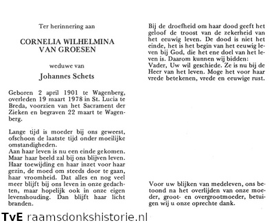 Cornelia Wilhelmina van Groesen Johannes Schets