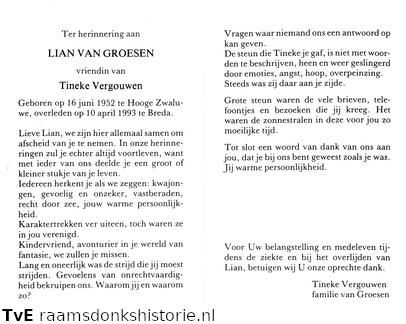 Lian van Groesen (vr)Tineke Vergouwen