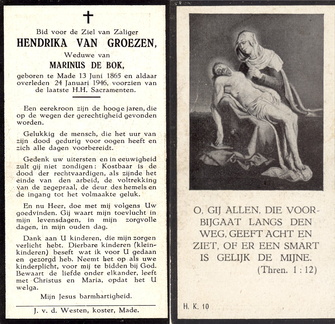 Hendrika van Groezen Marinus de Bok
