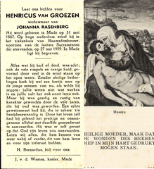 Henricus van Groezen Johanna Rasenberg