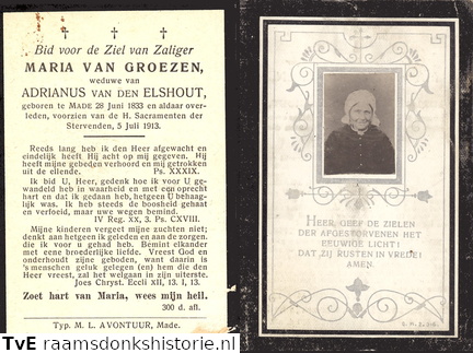 Maria van Groezen Adrianus van den Elshout