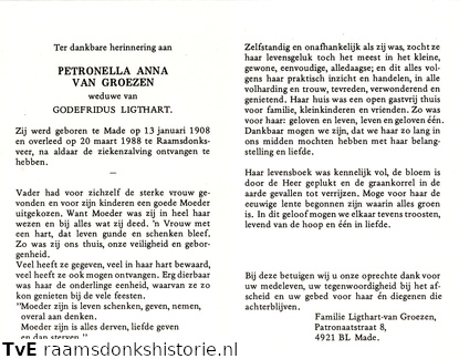 Petronella Anna van Groezen Godefridus Ligthart